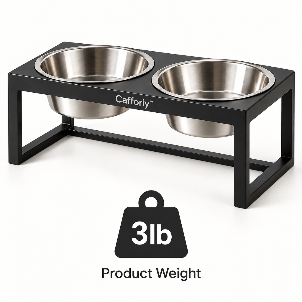 Cafforiy™ Midnight Double Stainless Steel Feeding Station — Product weight