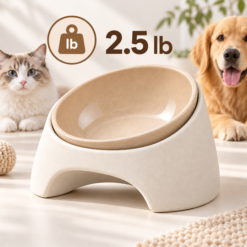 Cafforiy™ Sandstone Tilted Ceramic Pet Bowl — Product weight