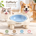 Cafforiy™ Sky Blue Paw Raised Ceramic Pet Bowl — Product view