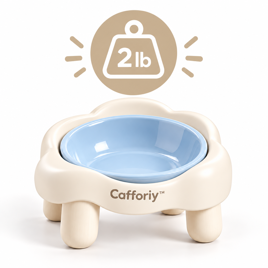 Cafforiy™ Sky Blue Paw Raised Ceramic Pet Bowl — Product weight