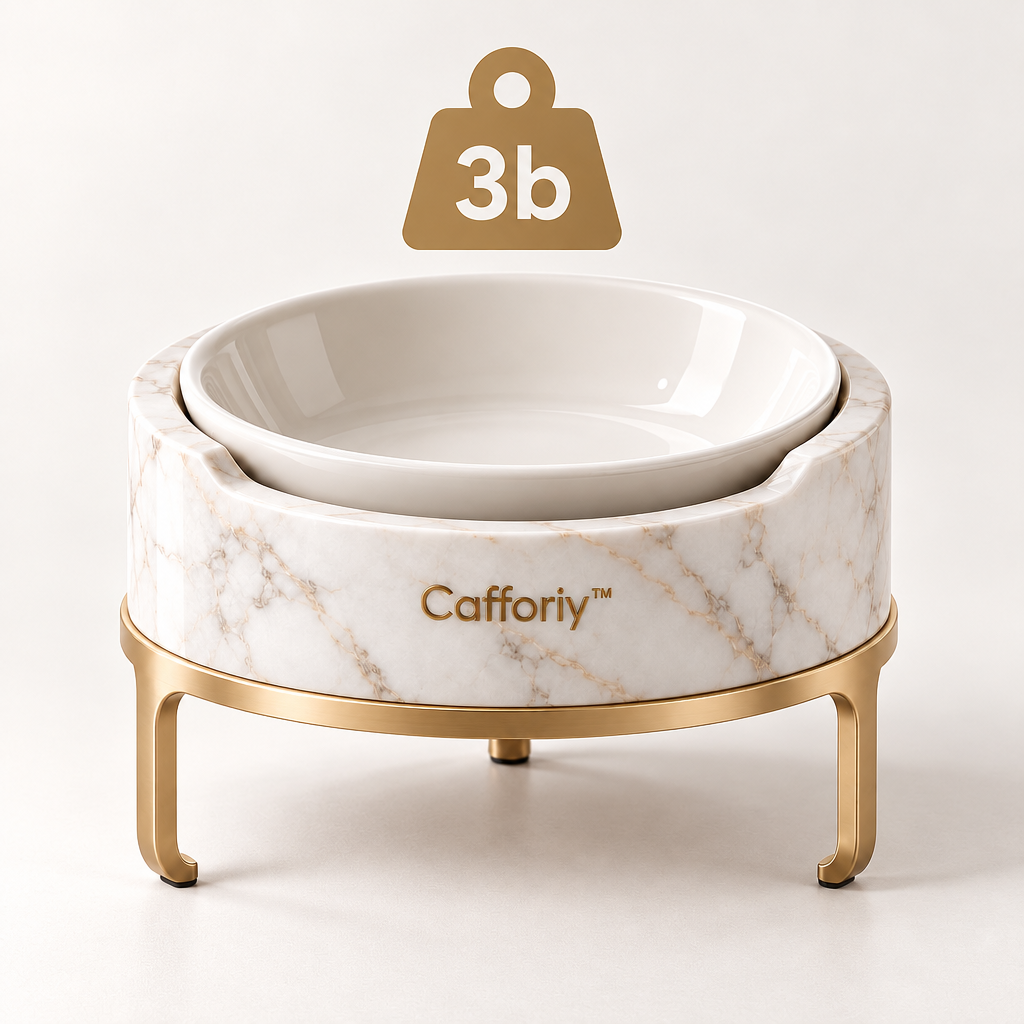 Cafforiy™ Marble Look Pet Bowl with Gold Tone Stand — Product weight