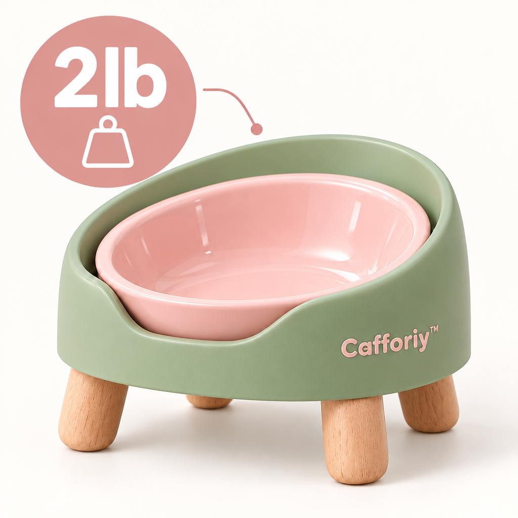 Cafforiy™ Sage and Rose Raised Ceramic Pet Bowl — Product weight