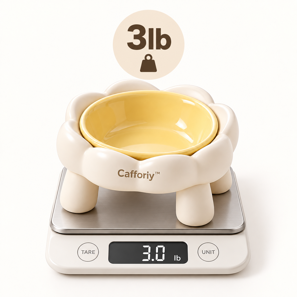 Cafforiy™ Buttercup Flower Raised Ceramic Pet Bowl — Product weight